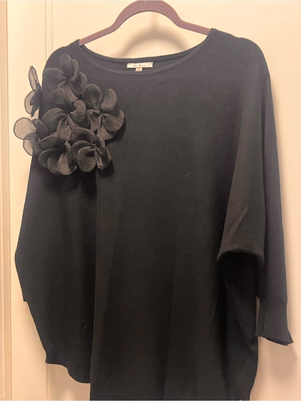 Milano Black Floral Appliqué Sweater